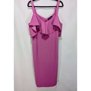 Rachel Roy Orchid Ruffle Cold-Shoulder Sheath Dress Size XL NWT